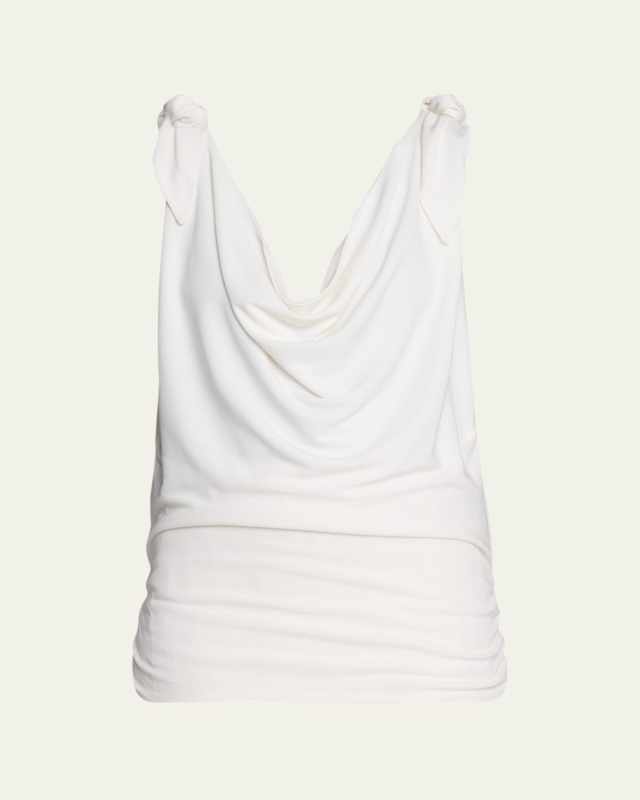 Fern Cowl Neck Top with Knot Details